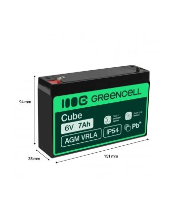 GREEN CELL Battery AGM 6V 7AH