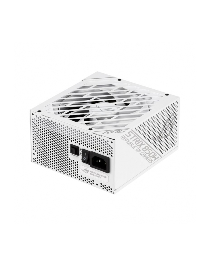 ASUS ROG Strix 850W White Edition PSU Power Supply ROG heatsinks Axial-tech fan design dual ball fan bearings 0dB technology 80 główny