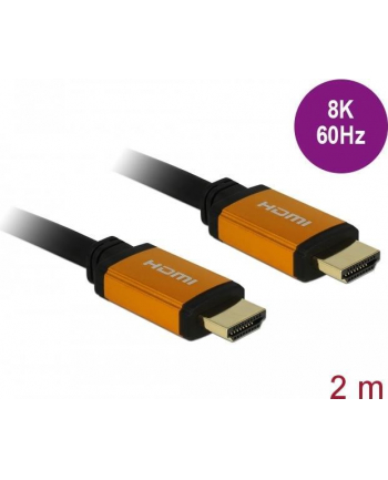 DELOCK KABEL HDMI M/M V21 2M 8K 60HZ CZARNO-POMARAŃCZOWY 85729