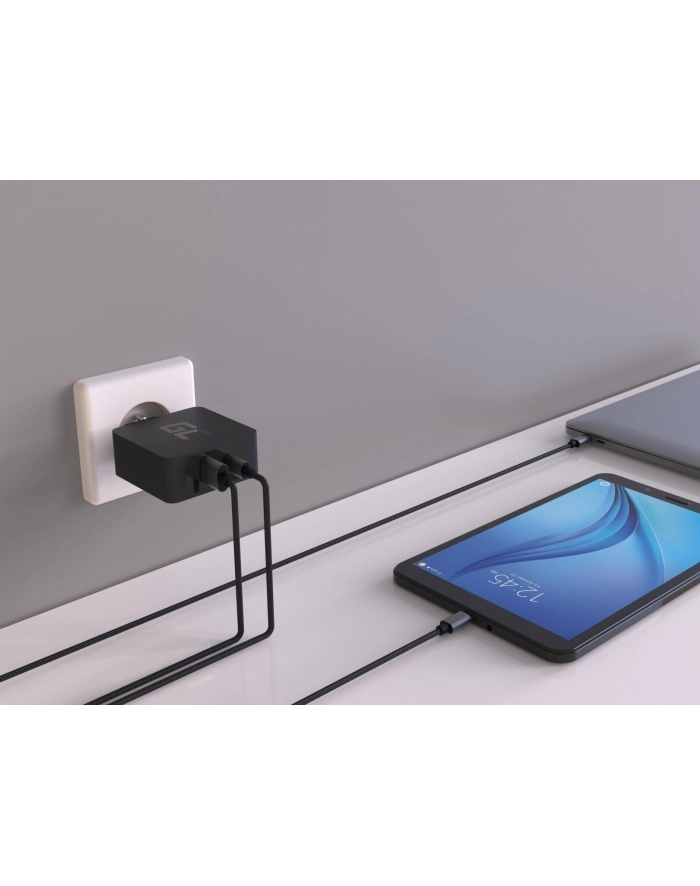 green cell Ładowarka sieciowa USB-C 45W PD +USB QC3.0+przewod USB-C główny