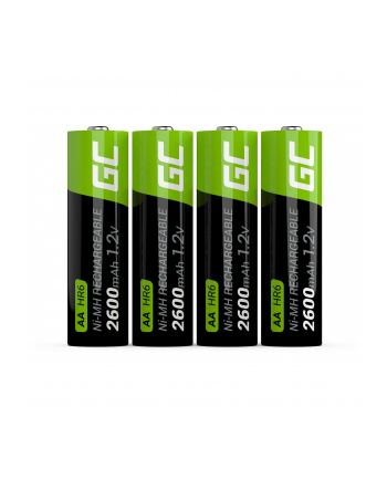 green cell Akumulatorki Paluszki 4x AA R6 2600mAh