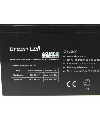 green cell Akumulator żelowy 12V 7.2Ah nr 1