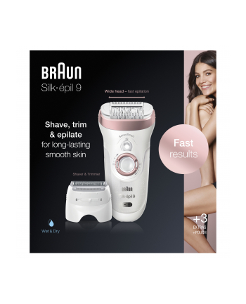 Braun Silk-épil 9-720 SensoSmart, epilator (white / rose gold, incl.Silk -épil bikini trimmer)