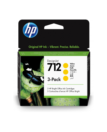 hp inc. HP 712 3-Pack 29-ml Yellow DesignJet Ink Cartridge