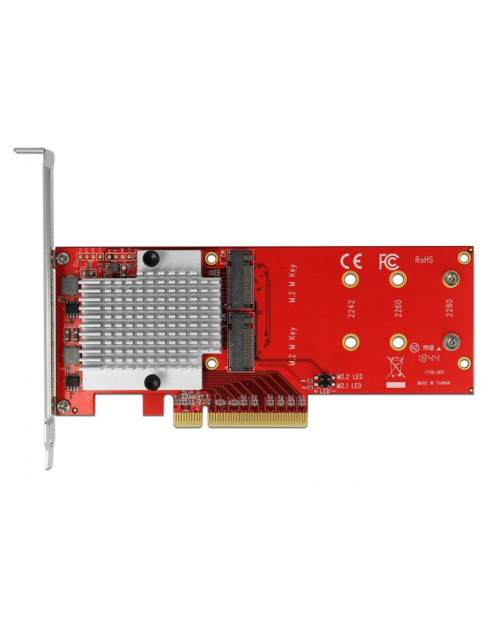 DeLOCK PCIe x8> 2x int. NVMe M.2 Key M LP, adapters główny