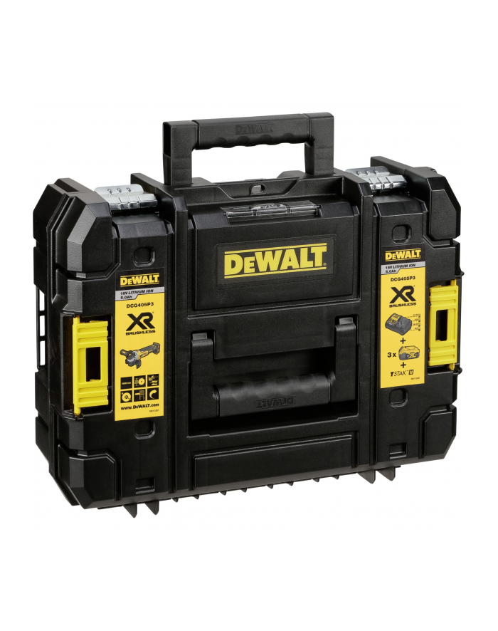 DeWALT cordless angle grinder DCG405P3, 18Volt (black / yellow, 3x Li-ion battery 5.0Ah) główny