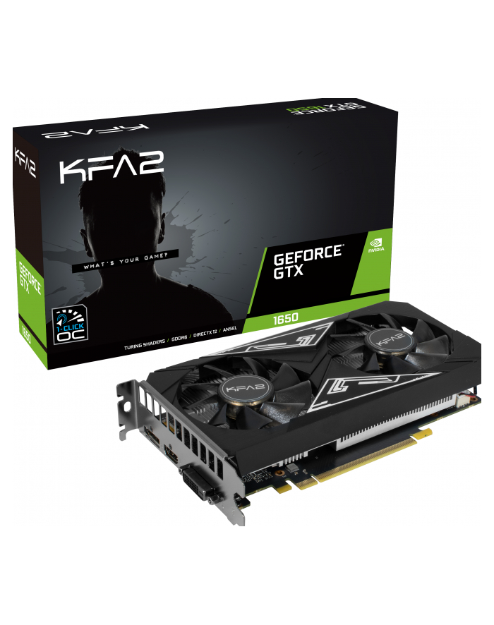 KFA2 GeForce GTX 1650 EX 1-Click OC Plus 4GB DDR6 DP HDMI DVI-D główny