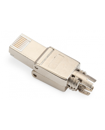 assmann electronic ASSMANN Field Termination Plug RJ45 Cat.6A FTP shielded AWG 22-27 10GbE PoE+ tool free cap and metal latch