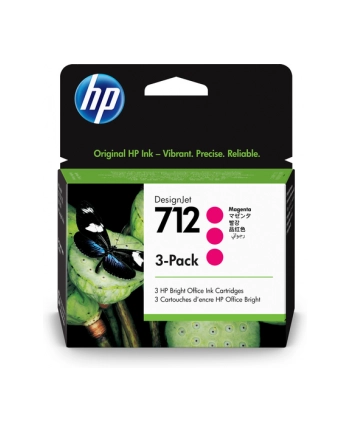 hp inc. HP 712 3-Pack 29-ml Magenta DesignJet Ink Cartridge nr 2