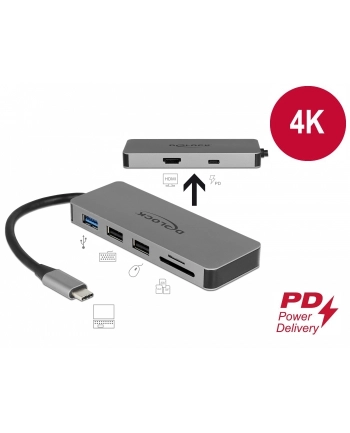 DELOCK USB Type-C Docking Station for Mobile Devices 4K - HDMI / Hub / SD / PD 2.0