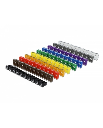DELOCK Cable Marker Clips 0-9 assorted colours 100 pieces nr 1