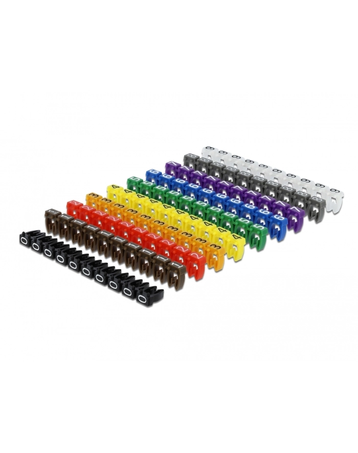 DELOCK Cable Marker Clips 0-9 assorted colours 100 pieces główny