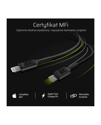 green cell Kabel USB-C-Lightning PowerStream, 100 cm, PD