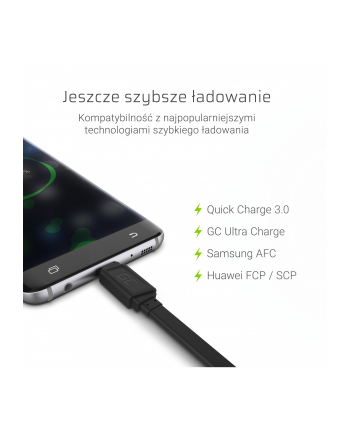 green cell Kabel GCmatte USB-C Płaski 25 cm