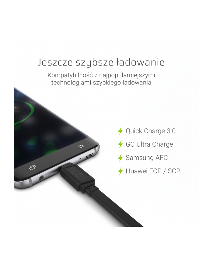 green cell Kabel GCmatte USB-C Płaski 25 cm główny