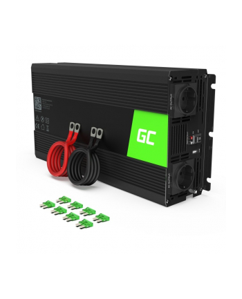 green cell Przetwornica 12V/230V 1500W/3000W Mod sinus