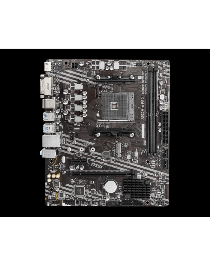 msi Płyta główna A520M-A PRO AM4 2DDR4 DVI/HDMI USB 3.2 mATX główny