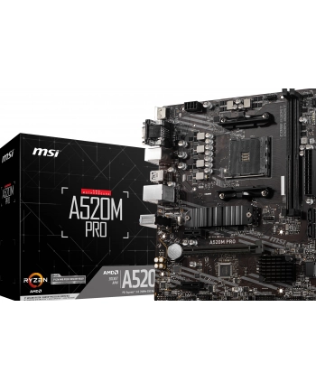 msi Płyta główna A520M PRO AM4 2DDR4 DP/VGA/HDMI USB 3.2 mATX nr 1