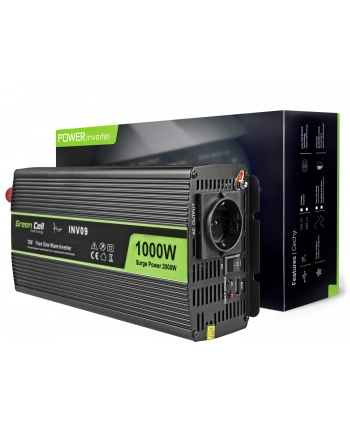 green cell Przetwornica 12V/230V 1000W/2000W Czysty sinus nr 1
