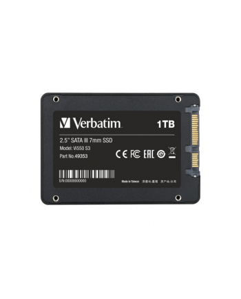 verbatim Dysk SSD wewnętrzny 1TB SATA III Czarny