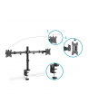 digitus Uchwyt biurkowy podwójny z zaciskiem 2xLCD max. 32' max. Obciążenie 2x 8kg uchylno-obrotowy czarny - nr 33