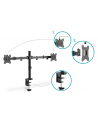 digitus Uchwyt biurkowy podwójny z zaciskiem 2xLCD max. 32' max. Obciążenie 2x 8kg uchylno-obrotowy czarny - nr 5