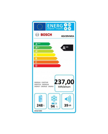 bosch Chłodziarko-zamrażarka KGV39VWEA