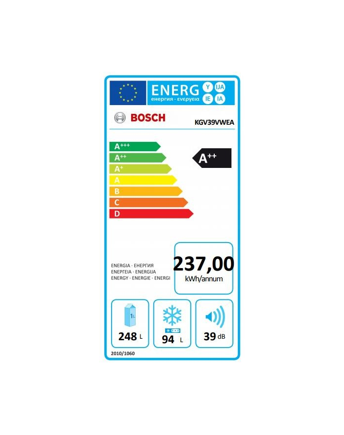 bosch Chłodziarko-zamrażarka KGV39VWEA główny