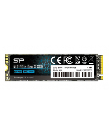 silicon power Dysk SSD A60 1TB PCIE M.2 NVMe 2200/1600 MB/s