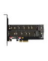 AXAGON PCEM2-DC, adapter wewnętrzny PCIe x4 - M.2 NVMe M-key + SATA B-key slot, chłodnica, LP - nr 25