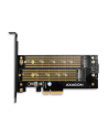 AXAGON PCEM2-D, adapter wewnętrzny PCIe x4 - M.2 NVMe M-key + SATA B-key slot, LP - nr 23