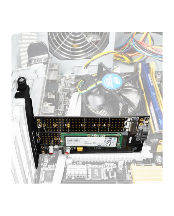 AXAGON PCEM2-D, adapter wewnętrzny PCIe x4 - M.2 NVMe M-key + SATA B-key slot, LP