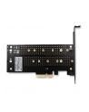 AXAGON PCEM2-D, adapter wewnętrzny PCIe x4 - M.2 NVMe M-key + SATA B-key slot, LP - nr 21