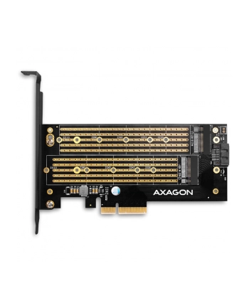 AXAGON PCEM2-D, adapter wewnętrzny PCIe x4 - M.2 NVMe M-key + SATA B-key slot, LP