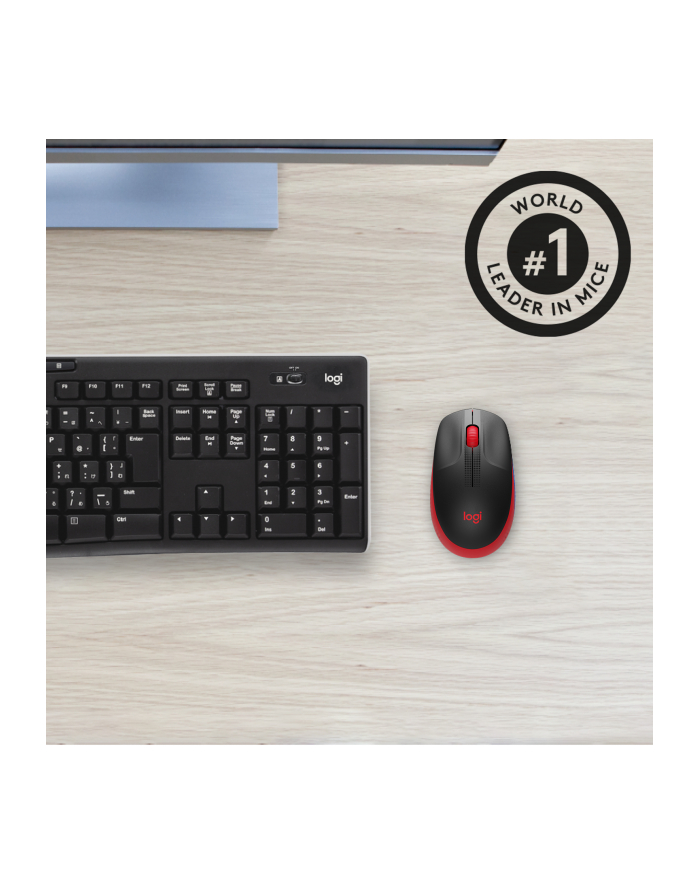 logitech Mysz bezprzewodowa M190  Red     910-005908 główny