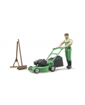 bruder Figurka ogrodnika z kosiarką akcesoriami nr 1
