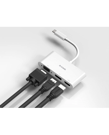 D-LINK USB-C 3-port video adapter with HDMI ' Displayport ' VGA nr 1