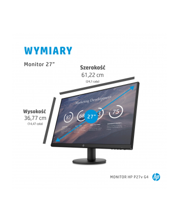 hp inc. HP P27v G4 27inch IPS Monitor FHD 1920x1080 16:9 1000:1 5ms 1xHDMI1.4 1xVGA Black