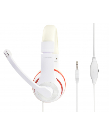 GEMBIRD MHS-03-WTRD Stereo headset with microphone white color with red ring
