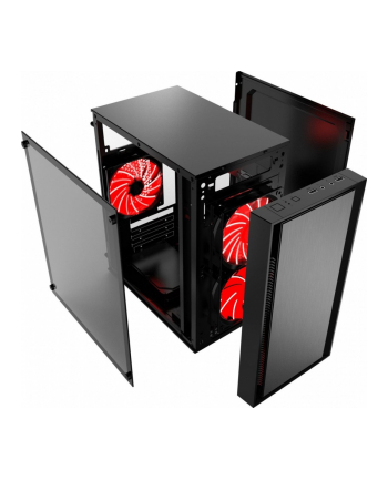 GEMBIRD CCC-FORNAX-960R Gaming design PC case 3 x 12 cm fans red