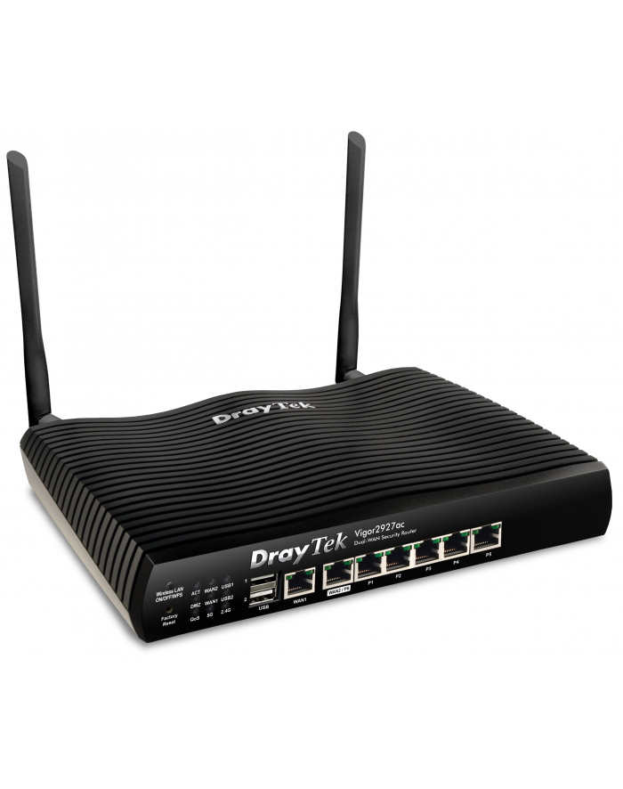 DRAYTEK Vigor 2927ac Dual-WAN Wlan Router 802.11n/ac 2xGbE WAN 5xGbE LAN ports główny