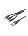 UNITEK Cable USB 3in1 Black microUSB USB-C Ligthining C14049BK - nr 3