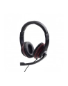 GEMBIRD MHS-03-BKRD Stereo headset with microphone black color with red ring - nr 12
