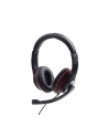 GEMBIRD MHS-03-BKRD Stereo headset with microphone black color with red ring - nr 14