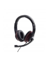 GEMBIRD MHS-03-BKRD Stereo headset with microphone black color with red ring - nr 9