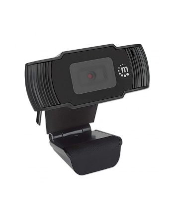 MANHATTAN 1080p USB Webcam Two Megapixels 1080p Full HD USB-A Plug Integrated Microphone Adjustable Clip Base 30fps Black nr 2