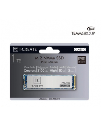 TEAM GROUP SSD T-Create Classic 1TB M.2 PCIe Gen3 x4 NVMe 2100/1700 MB/s