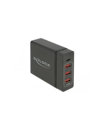 DeLOCK USB charger 1 x USB Type-C PD + 3 x USB Type-A 60 W (black)