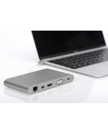 Digitus Universal Docking Station, Dockingstation (grey, USB-C, HDMI, Power Delivery)