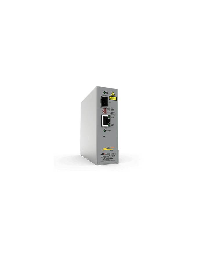 allied telesis ALLIED TAA 10/100/1000T POE+ to 100X/1000X SFP Industrial Temp Gigabit Media Converter główny